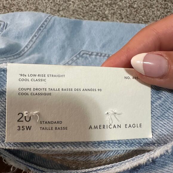 AMERICAN EAGLE Women's Low-Rise '90s Straight Jean Size 20 In Cool Classic - Picture 6 of 13